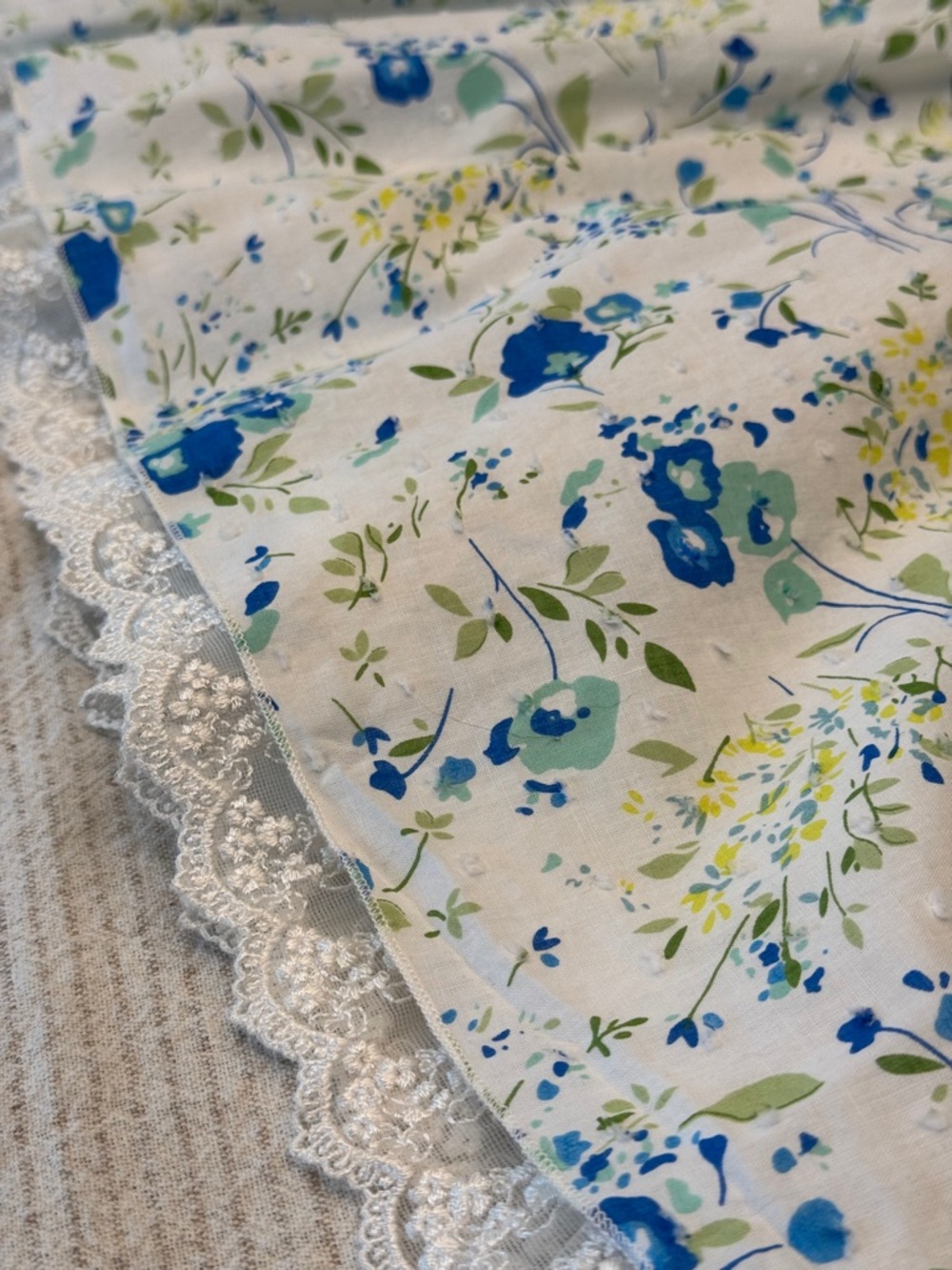 Vintage Cotton Floral Sundress with Blue & Green Print xs - Picture 9 of 14